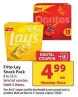 Vons Frito-Lay Snack Pack offer