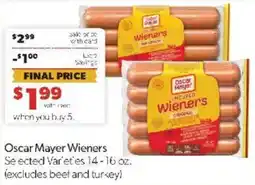 Family Fare Oscar Mayer Wieners offer