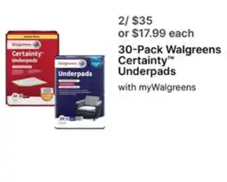Walgreens Walgreens Certainty Underpads offer