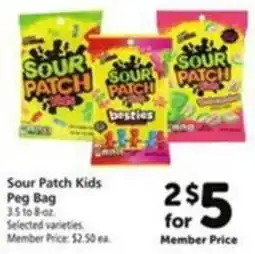 Vons Sour Patch Kids Peg Bag offer