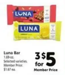 Vons Luna Bar offer