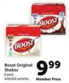 Vons Boost Original Shakes offer