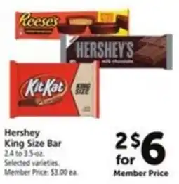 Vons Hershey King Size Bar offer
