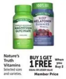 Vons Nature's Truth Vitamins offer