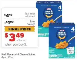 Family Fare Kraft macaroni & cheese spirals offer