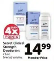 Vons Secret Clinical Strength Deodorant offer