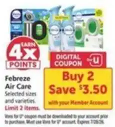Vons Febreze Air Care offer