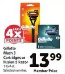 Vons Gillette Mach 3 Cartridges or Fusion 5 Razor offer