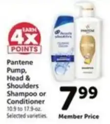 Vons Pantene Pump, Head & Shoulders Shampoo or Conditioner offer