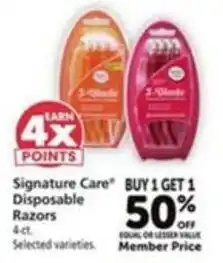 Vons Signature Care Disposable Razors offer
