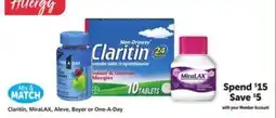 Vons Claritin, MiraLAX, Aleve, Bayer or One-A-Day offer