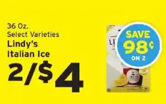 Hannaford Lindy's Italian Ice offer