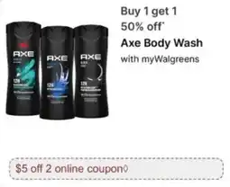 Walgreens Axe body wash offer