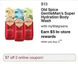 Walgreens Old Spice GentleMan's Super Hydration Body Wash offer