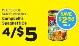 Hannaford Campbell's SpaghettiOs offer
