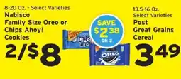 Hannaford Nabisco Family Size Oreo or Chips Ahoy! Cookies offer
