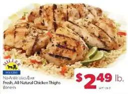 Family Fare Miller Poultry Fresh, All-Natural Chicken Thighs Bone-In offer