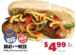 Family Fare Brat Shop Philly Cheesesteak Brat offer