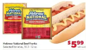 Family Fare Hebrew national beef franks offer