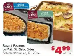 Family Fare Reser's Potatoes or Main St. Bistro Sides offer