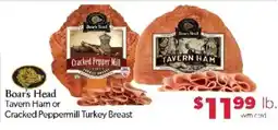 Family Fare Boar's Head Tavern Ham or Cracked Peppermill Turkey Breast offer