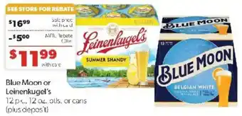 Family Fare Blue Moon or Leinenkugel's offer