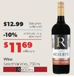 Family Fare Ries Reserve Wine offer