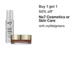 Walgreens No7 Cosmetics or Skin Care offer