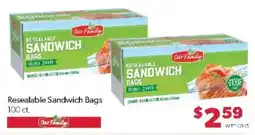 Family Fare Our Family resealable sandwich bags offer