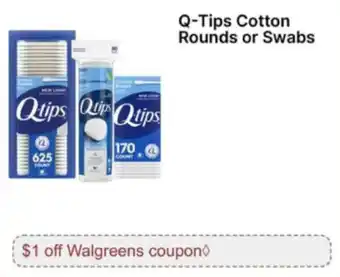 Walgreens Q-tips cotton rounds or swabs offer