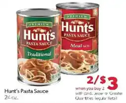 Family Fare Hunt's Pasta Sauce offer
