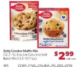 Family Fare Betty Crocker Muffin Mix or Cookie or Soft Batch Mix offer