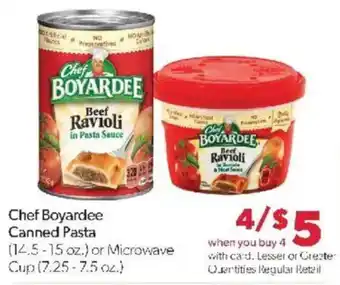 Family Fare Chef Boyardee Canned Pasta offer