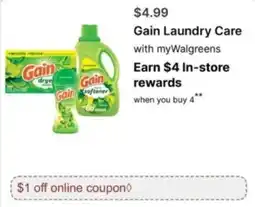 Walgreens Gain laundry care offer
