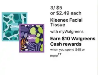 Walgreens Kleenex Facial Tissue offer