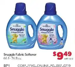 Family Fare Snuggle fabric softener offer