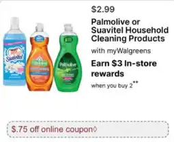Walgreens Palmoilve or Suavitel Household Cleaning Products offer