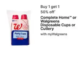 Walgreens Walgreens Disposable Cups or Cutlery offer