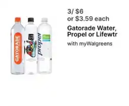 Walgreens Gatorade Water, Propel or Lifewtr offer