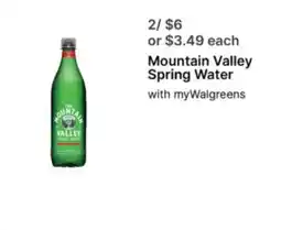 Walgreens Mountain Valley Spring Water offer