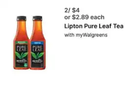 Walgreens Lipton Pure Leaf Tea offer