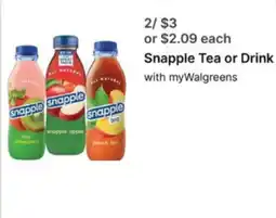 Walgreens Snapple Tea or Drink offer