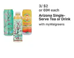 Walgreens Arizona Single-Serve Tea or Drink offer