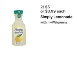 Walgreens Simply Lemonade offer