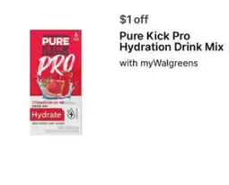 Walgreens Pure Kick Pro Hydration Drink Mix offer