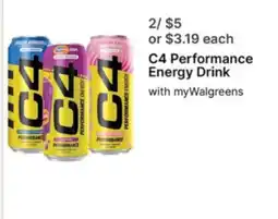 Walgreens C4 Performance Energy Drink offer