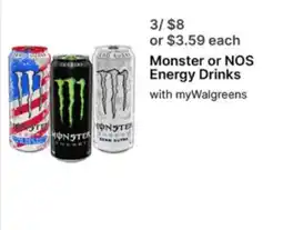 Walgreens Monster or NOS Energy Drinks offer