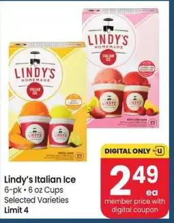 Safeway Lindy's Italian Ice offer