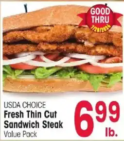 Jewel-Osco Usda choice fresh thin cut sandwich steak value pack offer