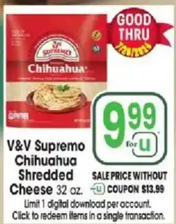 Jewel-Osco V&V Supremo Chihuahua Shredded Cheese offer